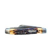 Schrade Uncle Henry Three-Blade Pocket Knife with Staglon Handle