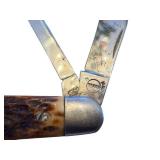 Schrade Walden USA Three-Blade Pocket Knife with Jigged Bone Handle