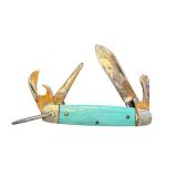 Vintage Cub Scouts Pocket Knife with Turquoise Handle