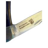 Buck 110 Folding Knife with North American Hunting Club Etching and Leather Sheath