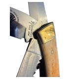 Browning 505 Japan Stag Handle Folding Knife with Leather Sheath