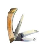 Browning 505 Japan Stag Handle Folding Knife with Leather Sheath