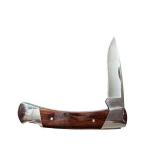 Buck 501 Folding Pocket Knife with Wooden Handle and Leather Sheath