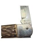 Czecho Slovakia Stainless Folding Pocket Knife with Leather Sheath