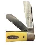 Ranger Ultrahoned Yellow Handle Pocket Knife with 3 Blades USA