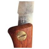 EKA Sweden Stainless Steel Folding Knife with Wooden Handle and Case