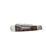 NWT China Stainless Steel Two-Blade Pocket Knife with Wood Handle