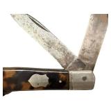 Vintage Folding Pocket Knife with Corkscrew and Monogrammed Endcap