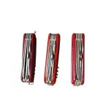 Set of 3 Red Multi-Tool Pocket Knives with Corkscrews