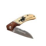 Winchester Folding Pocket Knife with Wood Handle and Cowboy Logo