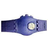 Swatch Chronograph Blue Silicone Strap Wristwatch
