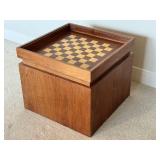 G - Mid Century John Keal Chess Box Side Table for Brown Saltman