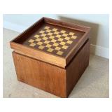 G - Mid Century John Keal Chess Box Side Table for Brown Saltman