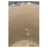 LR - Collection of 3 Handmade Pottery Pieces: Vintage Spongeware Pitcher, Scalloped Bowl, and Round Bowl