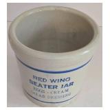 LR - Antique Red Wing Beater Jar 1919-1930s Stoneware Crock
