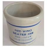 LR - Antique Red Wing Beater Jar 1919-1930s Stoneware Crock