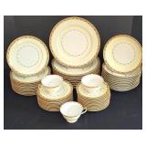 LR - Meito China Japan 56-Piece Dinnerware Set with Plates, Bowls and Cups