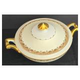 LR - Vintage Meito China Serving Set Made in Japan - Platter, Casserole, Gravy Dish, Creamer, Sugar Bowl