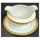 LR - Vintage Meito China Serving Set Made in Japan - Platter, Casserole, Gravy Dish, Creamer, Sugar Bowl