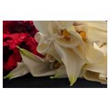 LR - Collection of Long-Stem Artificial Red and White Flowers, 3 Feet Length