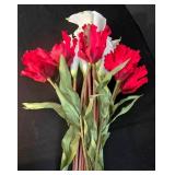 LR - Collection of Long-Stem Artificial Red and White Flowers, 3 Feet Length