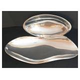 LR - Set of 2 Nambe Silver Tone Serving Dishes