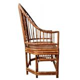 UBR - Vintage Brighton Pavilion Style Bamboo and Rattan Armchair