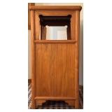 UBR - Carved Wood Apothecary Cabinet with 9 Drawers and Open Shelf