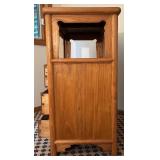 UBR - Carved Wood Apothecary Cabinet with 9 Drawers and Open Shelf