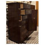 UBR - Vintage Thomasville Wooden Campaign Style Wardrobe / Master Chest