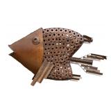 Large Decorative Rustic Style Metal Fish Figurine