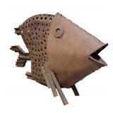 Large Decorative Rustic Style Metal Fish Figurine