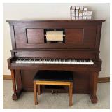 LL  - Vintage Lakeside Player Piano with Bench and QRS Music Rolls