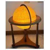 MB - Vintage Replogle Heirloom 16 Inch Illuminated Floor Globe with Wooden Stand