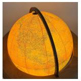 MB - Vintage Replogle Heirloom 16 Inch Illuminated Floor Globe with Wooden Stand