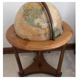 MB - Vintage Replogle Heirloom 16 Inch Illuminated Floor Globe with Wooden Stand