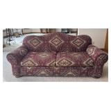 LL  - Southern Furniture Co. Sofa / Couch with Southwestern Upholstery and Three Matching Pillows