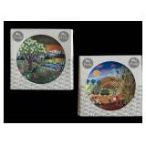 MB - Pair of Poole Collectors Plates Spring 1 and Summer 1