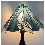 MB - Stunning Stained Glass Table Lamp with Art Nouveau Style Shade
