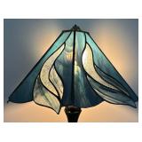 MB - Stunning Stained Glass Table Lamp with Art Nouveau Style Shade