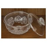 MB - Cristatallo di Censo Crystal Bowl with Frosted Geranium Leaves