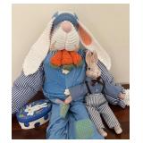 MB - Collection of Bunny Dolls and Hand-Painted Trinket Box by Lynn Morris