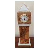 MB - Limoges France Rochard Porcelain Obelisk Desk Clock