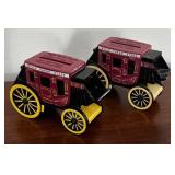 MB - Pair of Wells Fargo Stagecoach Banks with Keys