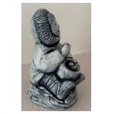 LL  - Set of 2 Glacial Ice Style Sculptures Eskimo Figure and Squirrel Figurine