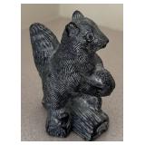 LL  - Set of 2 Glacial Ice Style Sculptures Eskimo Figure and Squirrel Figurine