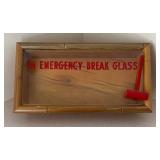 LL  - Vintage Emergency Glass Box Columbia Hotel Lounge Grand Forks ND with Hammer