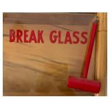 LL  - Vintage Emergency Glass Box Columbia Hotel Lounge Grand Forks ND with Hammer