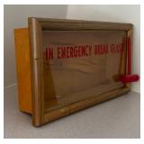 LL  - Vintage Emergency Glass Box Columbia Hotel Lounge Grand Forks ND with Hammer