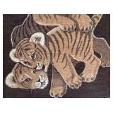 LL  - Vintage Double Blanket with Tigers and Leopard Design